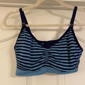 🎉HP✨Blue Striped Nursing Bra- Large